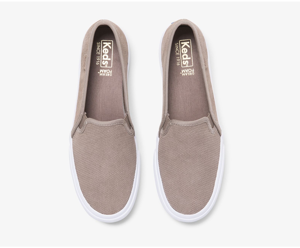 Slip Ons Keds Femme Grise - Double Decker Suede - 180-HDFAUT